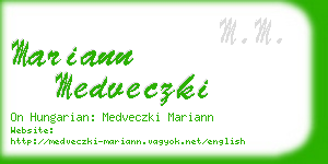 mariann medveczki business card